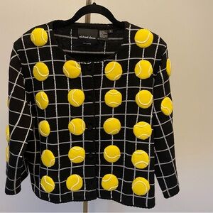 Michael Simon Tennis Ball Cardigan Size XL